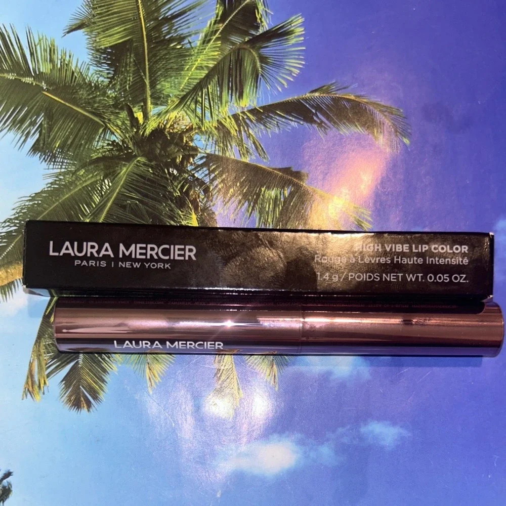 Laura Mercier High Vibe Lip Color 181 Rush Vibrant Coral Red High Shine Lipstick
